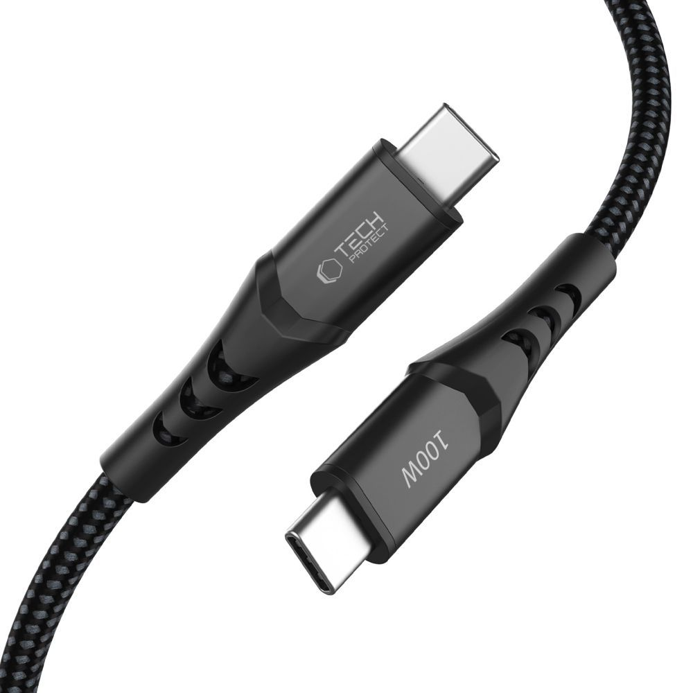 Cabo de Dados e Carregamento USB-C - USB-C Tech-Protect UB11T Ultraboost, 100W, 1m, Preto