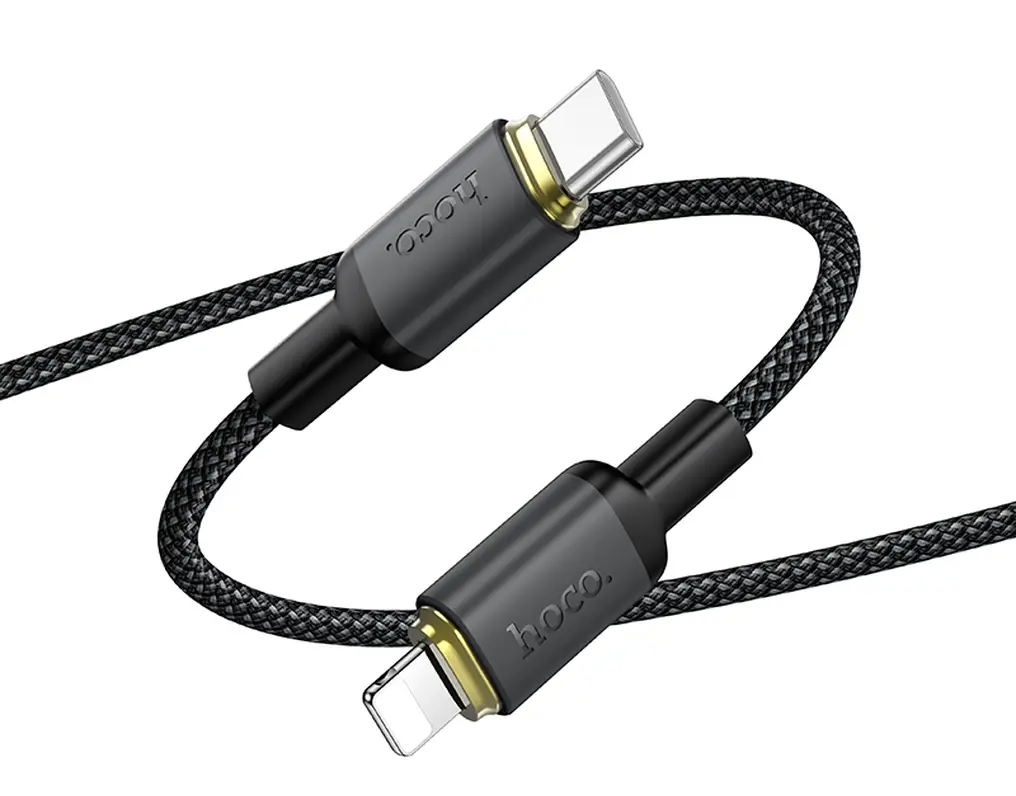 Cabo de Dados e Carregamento USB-C - Lightning HOCO X128 Benefit, 30W, 1m, Preto