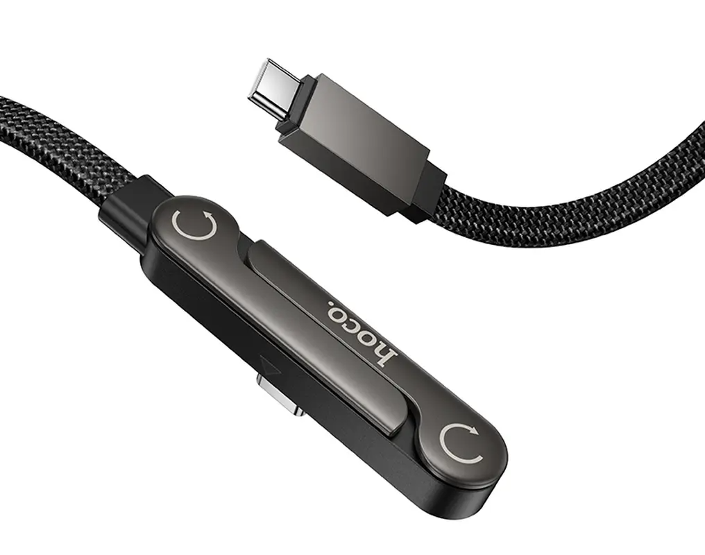 Cabo de Dados e Carregamento USB-C - USB-C HOCO U150 Exquisite, 60W, 1,2m, Preto