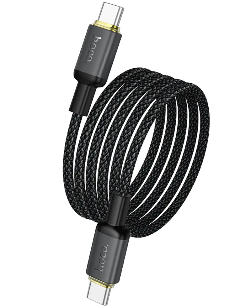 Cabo de Dados e Carregamento USB-C - USB-C HOCO X128 Benefit, 60W, 1m, Preto