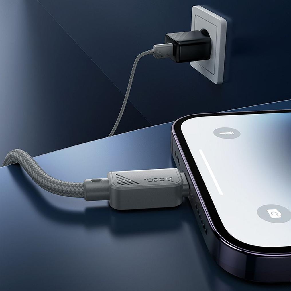 Cabo de Dados e Carregamento USB-A - Lightning HOCO X113, 18W, 1m, Cinzento