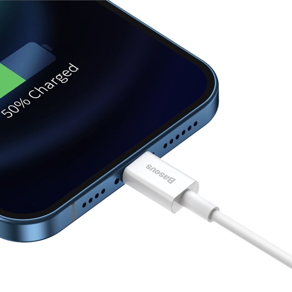 Cabo de Dados e Carregamento USB-A - Lightning Baseus Superior Series, 20W, 1.5m, Branco CALYS-B02