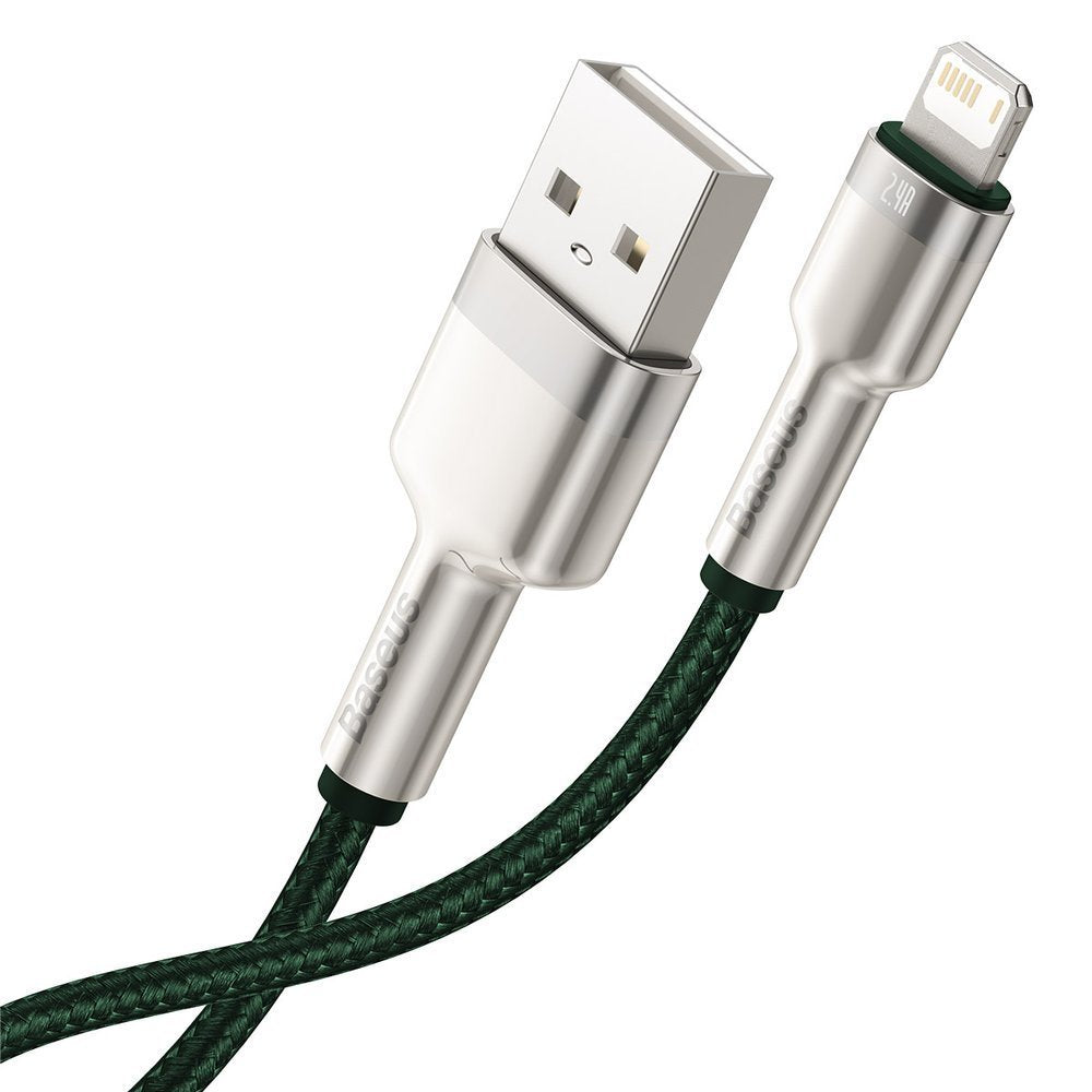 Cabo de Dados e Carregamento USB-A - Lightning Baseus Cafule Metal Series, 18W, 1m, Verde CALJK-A06