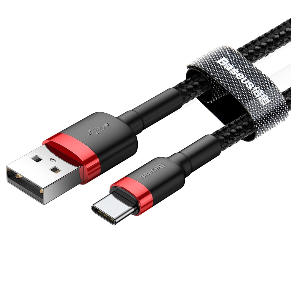 Cabo de Dados e Carregamento USB-A - USB-C Baseus Cafule, 60W, 0.5m, Vermelho CATKLF-A91