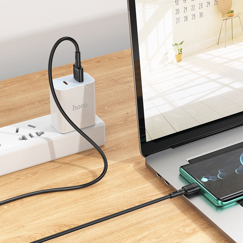 Cabo de Dados e Carregamento USB-A - USB-C HOCO X83 Victory, 20W, 1m, Preto