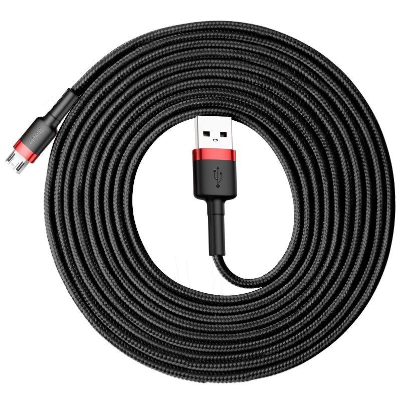 Cabo de carregamento e dados USB-A - microUSB Baseus Cafule, 18W, 3m, vermelho CAMKLF-H91