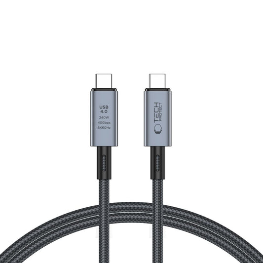 Cabo de carregamento e dados USB-C - USB-C Tech-Protect Ultraboost Max, 240W, 1m, cinzento