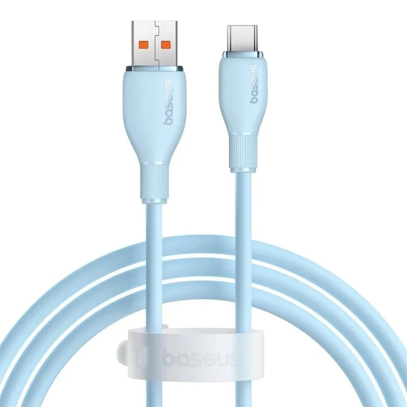 Cabo de Dados e Carregamento USB-A - USB-C Baseus Pudding, 100W, 1.2m, Azul P10355703311-00
