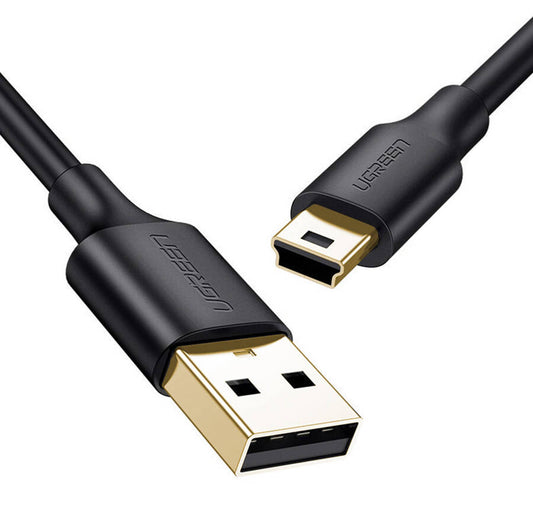 Cabo de carregamento e dados USB-A - miniUSB UGREEN US132, 18W, 1m, preto