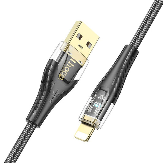 Cabo de Dados e Carregamento USB-A - Lightning HOCO U121, 18W, 1.2m, Preto
