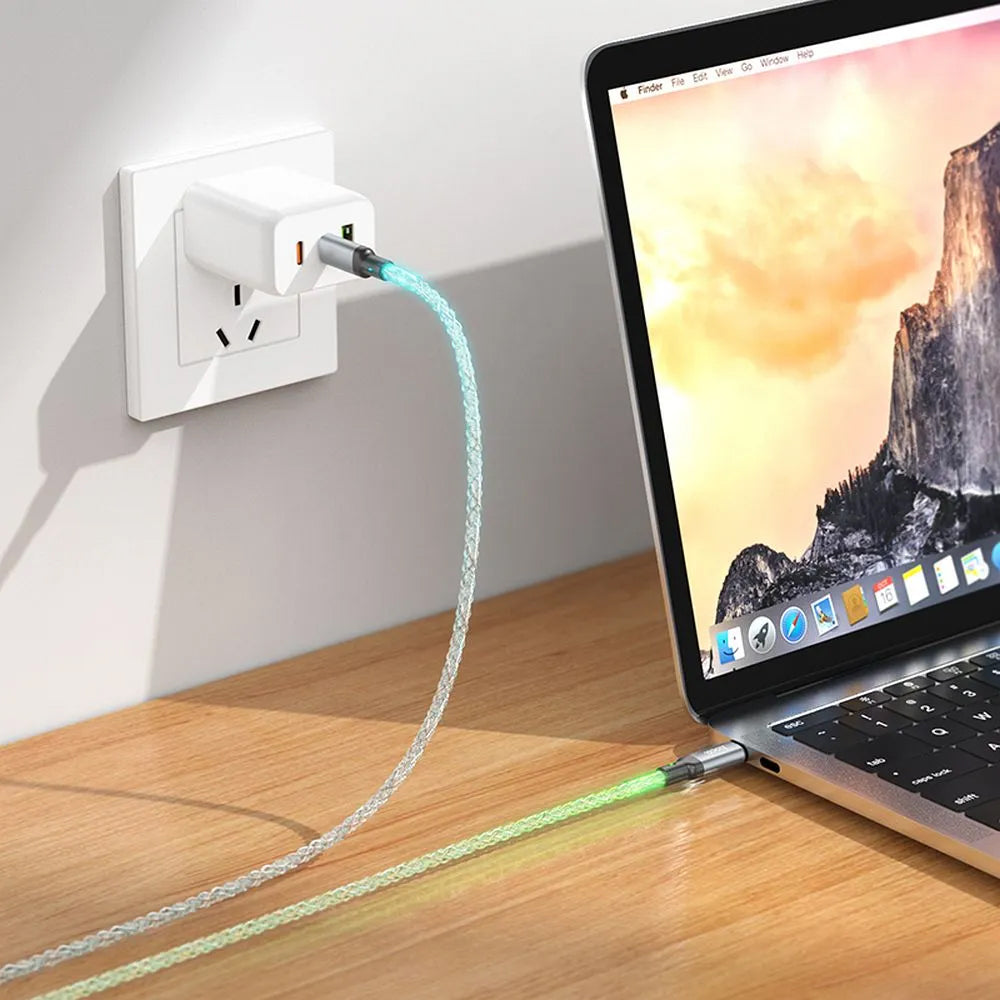 Cabo de Dados e Carregamento USB-C - USB-C HOCO U112, 60W, 1m, Cinzento