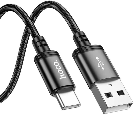 Cabo de Dados e Carregamento USB-A - USB-C HOCO X89, 18W, 2m, Preto