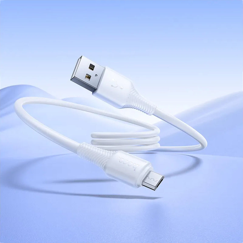Cabo de Dados e Carregamento USB-A - microUSB HOCO X120, 18W, 1m, Branco