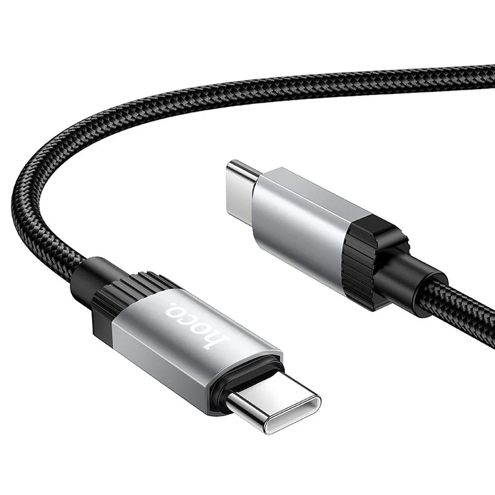 Cabo de Dados e Carregamento USB-C - USB-C HOCO X117, 60W, 1m, Preto