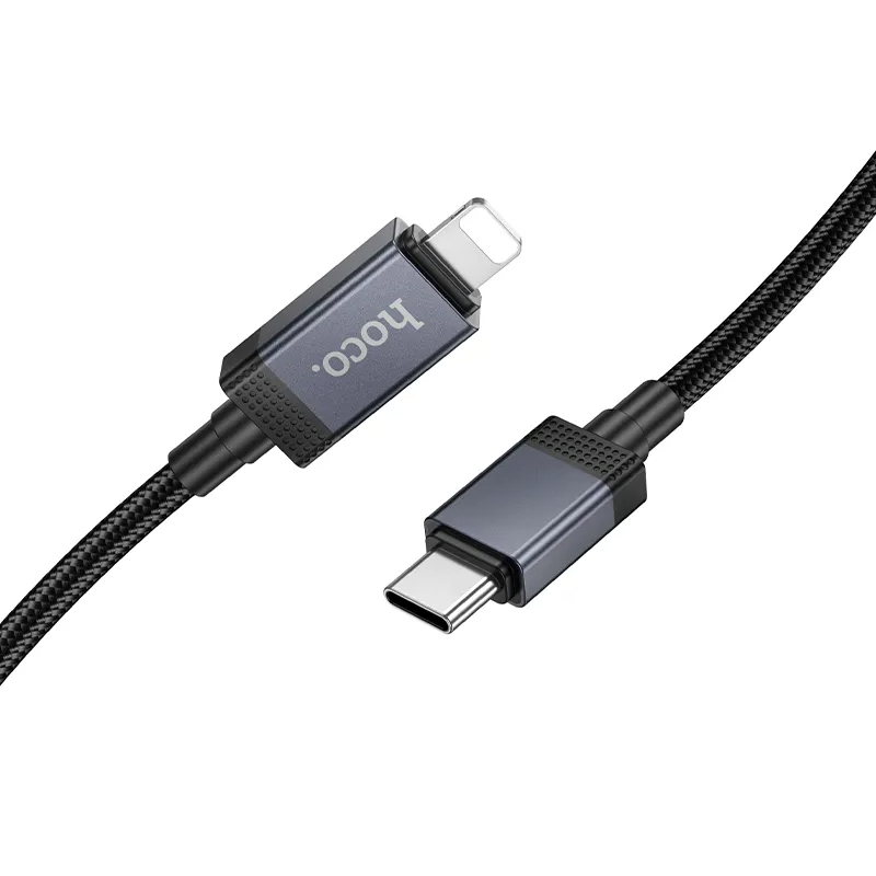 Cabo de Dados e Carregamento USB-C - Lightning HOCO X118 Display, 27W, 1m, Preto