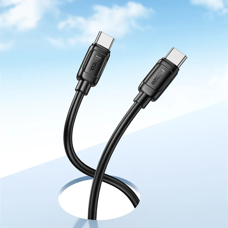 Cabo de Dados e Carregamento USB-C - USB-C HOCO X115, 240W, 1m, Preto
