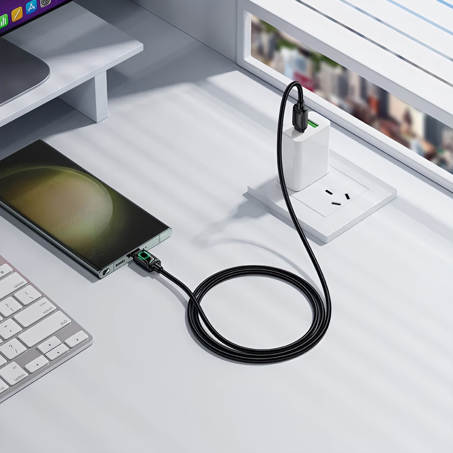 Cabo de Dados e Carregamento USB-C - USB-C HOCO U146, 60W, 1.2m, Preto