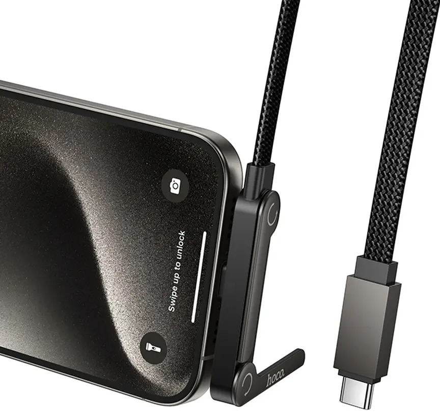 Cabo de Dados e Carregamento USB-C - USB-C HOCO U150 Exquisite, 60W, 1,2m, Preto