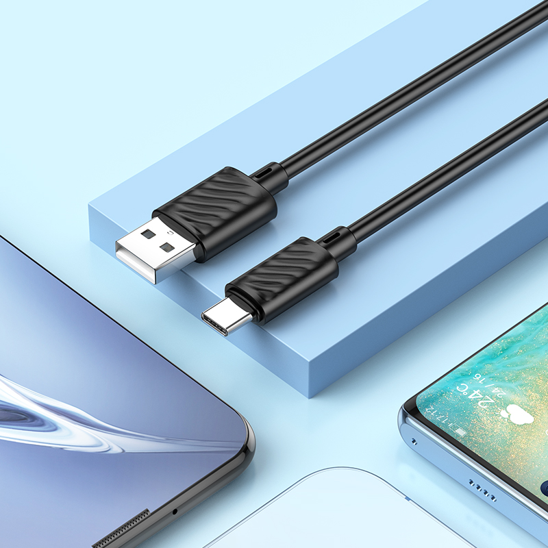 Cabo de Dados e Carregamento USB-A - USB-C HOCO X88, 18W, 2m, Preto