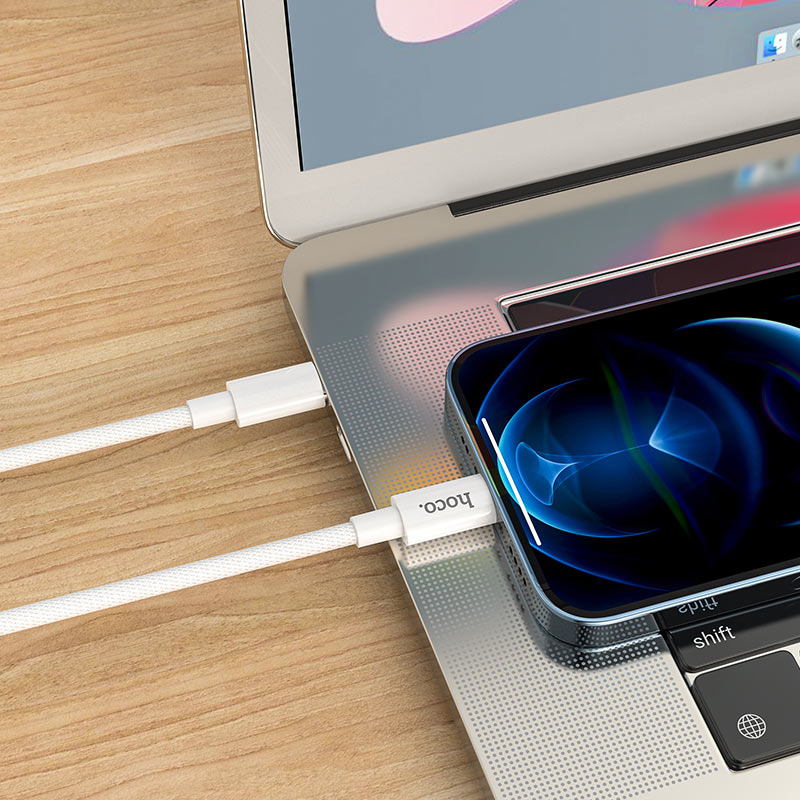 Cabo de Dados e Carregamento USB-C - Lightning HOCO X56, 20W, 1m, Branco