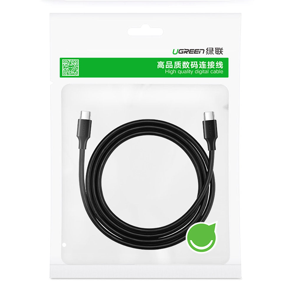 Cabo de carregamento e dados USB-C - USB-C UGREEN US286, 60W, 2m, Preto