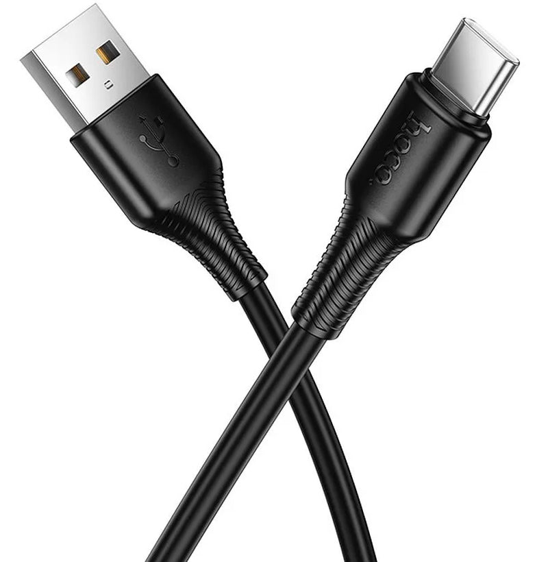 Cabo de Dados e Carregamento USB-A - USB-C HOCO X120, 60W, 1m, Preto