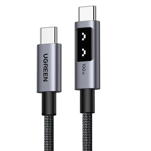 Cabo de Dados e Carregamento USB-C - USB-C UGREEN L509, 100W, 0.5m, Cinzento