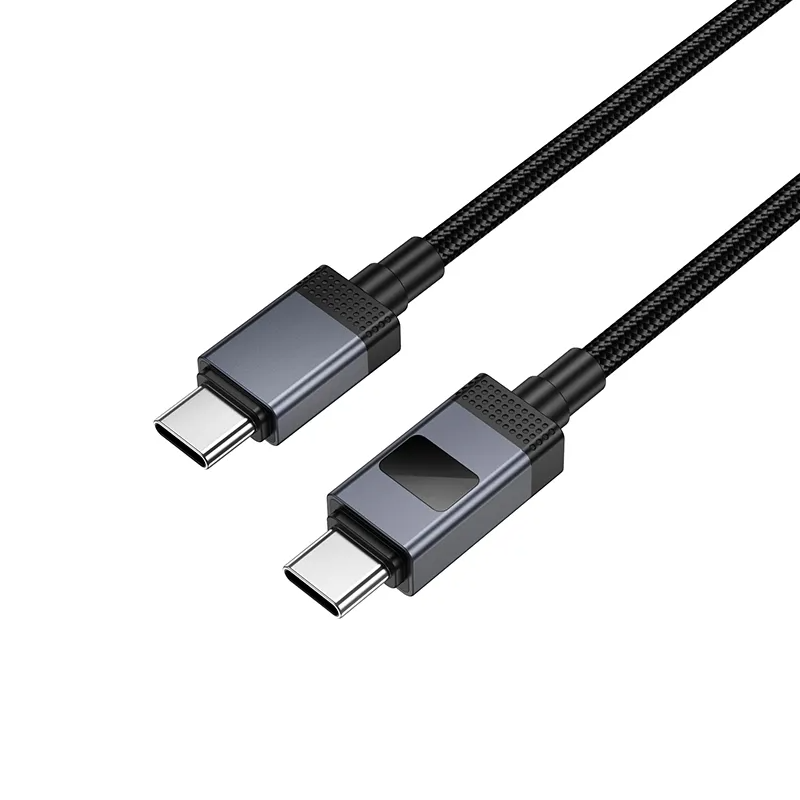 Cabo de Dados e Carregamento USB-C - USB-C HOCO X118 Display, 60W, 1m, Preto