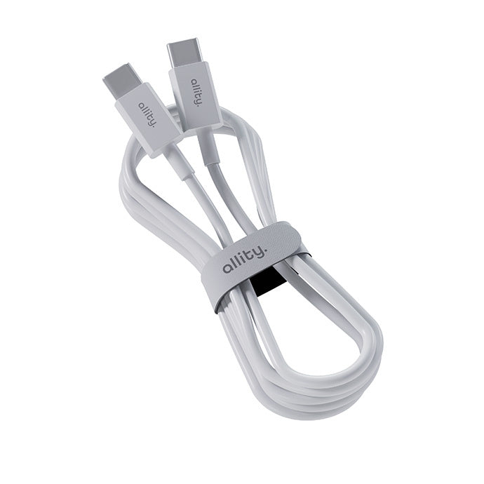 Cabo de Dados e Carregamento USB-C - USB-C Allity. AUC-03, 100W, 2m, Branco