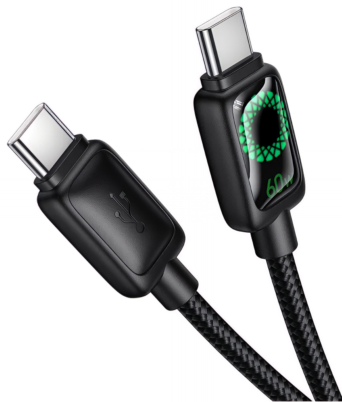 Cabo de Dados e Carregamento USB-C - USB-C HOCO U146, 60W, 1.2m, Preto