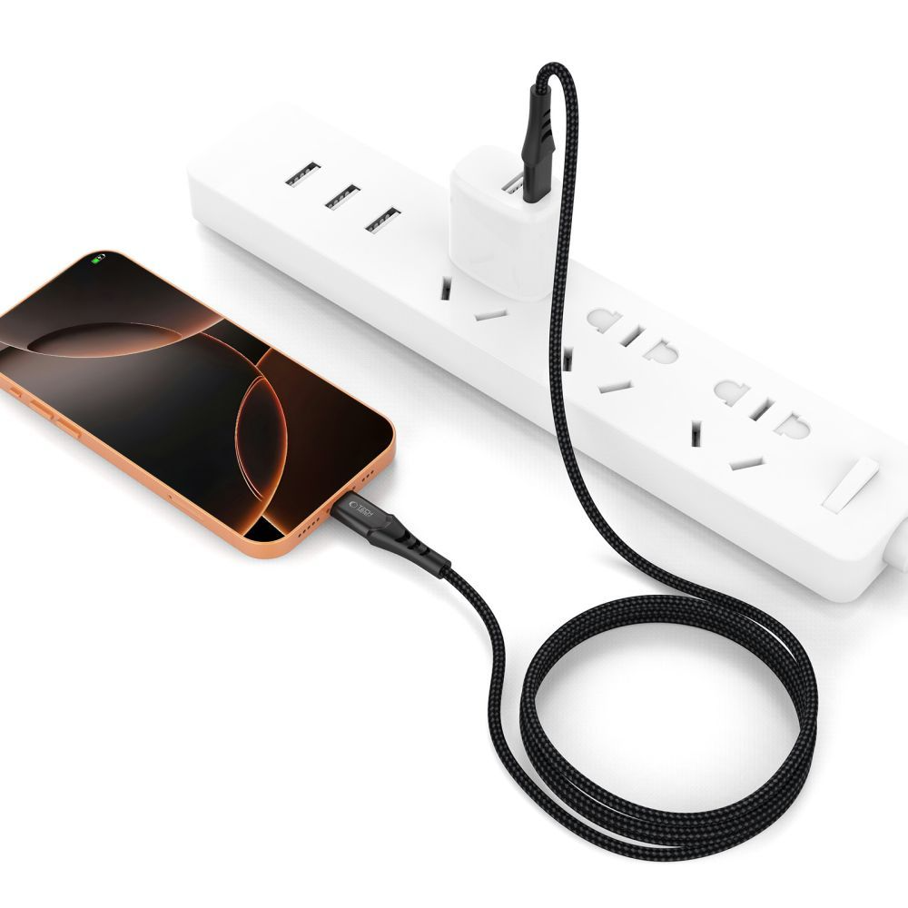 Cabo de Dados e Carregamento USB-C - USB-C Tech-Protect UB11T Ultraboost, 100W, 2m, Preto