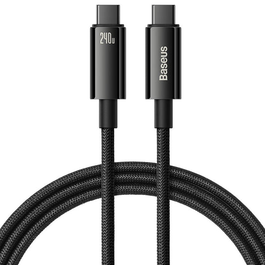 USB-C Data and Charging Cable - USB-C Baseus Tungsten Gold, 240W, 2m, Black CAWJ04010101