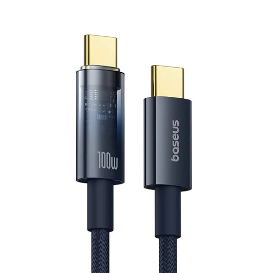 Cabo de Dados e Carregamento USB-C - USB-C Baseus Explorer, 100W, 1m, Azul-marinho P10319704321-00