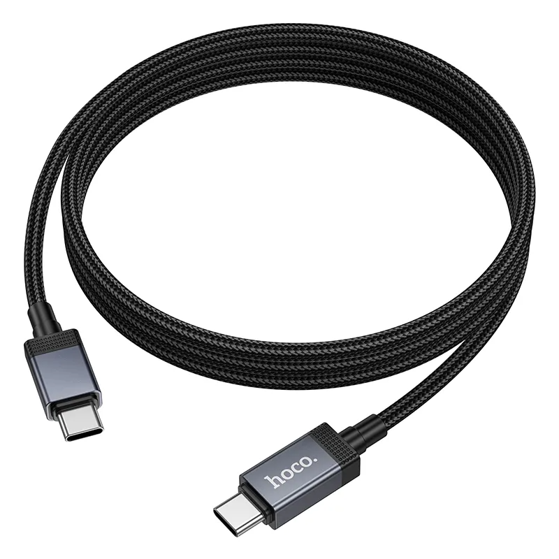 Cabo de Dados e Carregamento USB-C - USB-C HOCO X118 Display, 60W, 1m, Preto