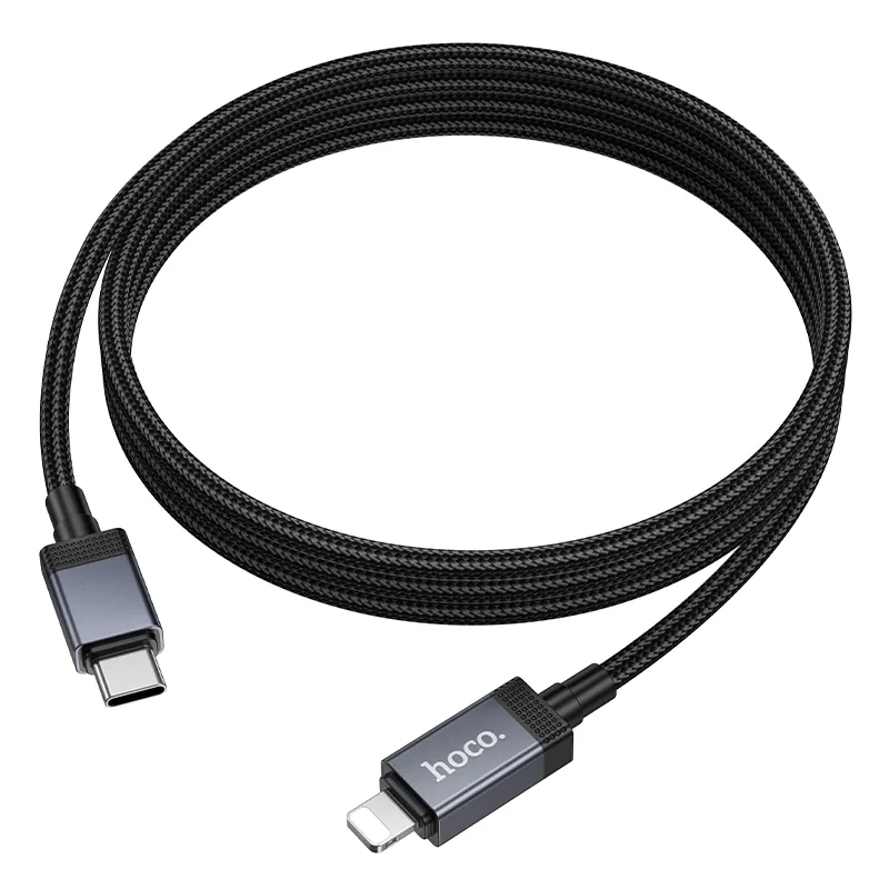 Cabo de Dados e Carregamento USB-C - Lightning HOCO X118 Display, 27W, 1m, Preto