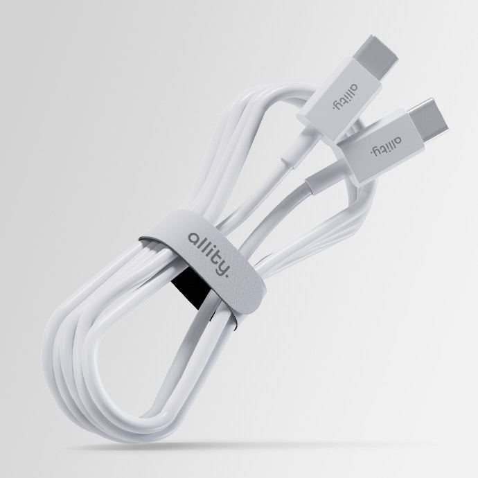 Cabo de Dados e Carregamento USB-C - USB-C Allity. AUC-03, 100W, 2m, Branco
