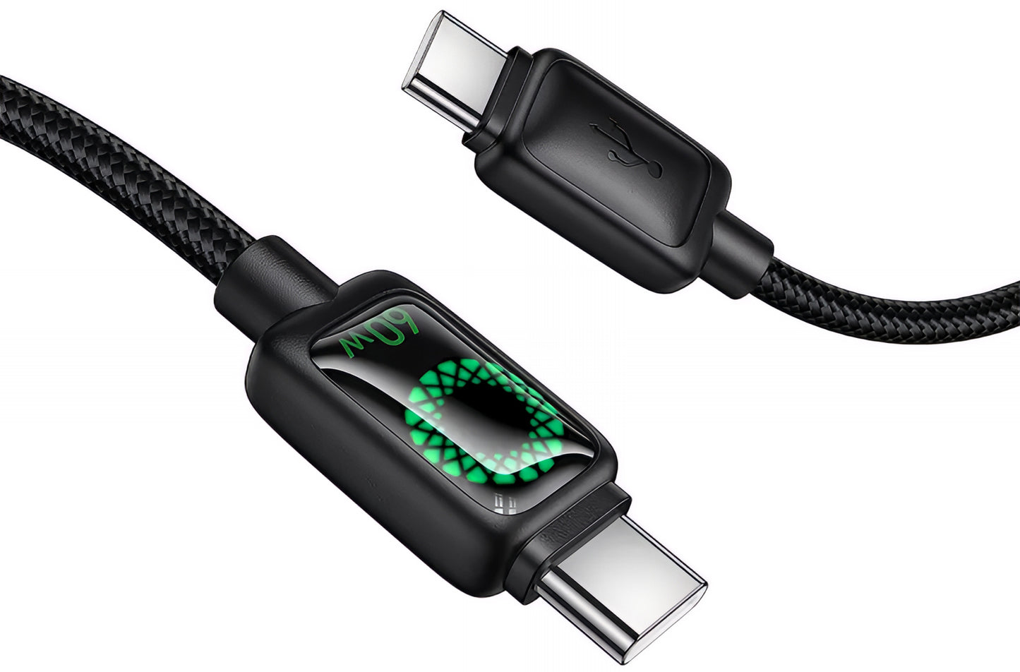Cabo de Dados e Carregamento USB-C - USB-C HOCO U146, 60W, 1.2m, Preto