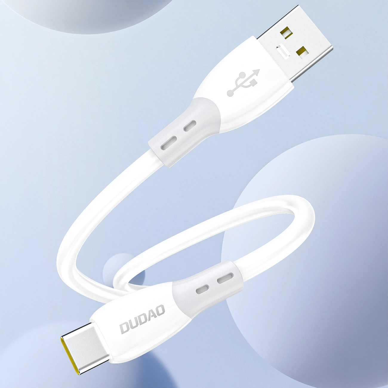 Cabo de Dados e Carregamento USB-A - USB-C Dudao L25ST, 100W, 1m, Branco
