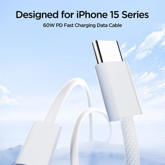 Cabo de carregamento e dados USB-C - USB-C Joyroom S-A45, 60W, 1m, branco