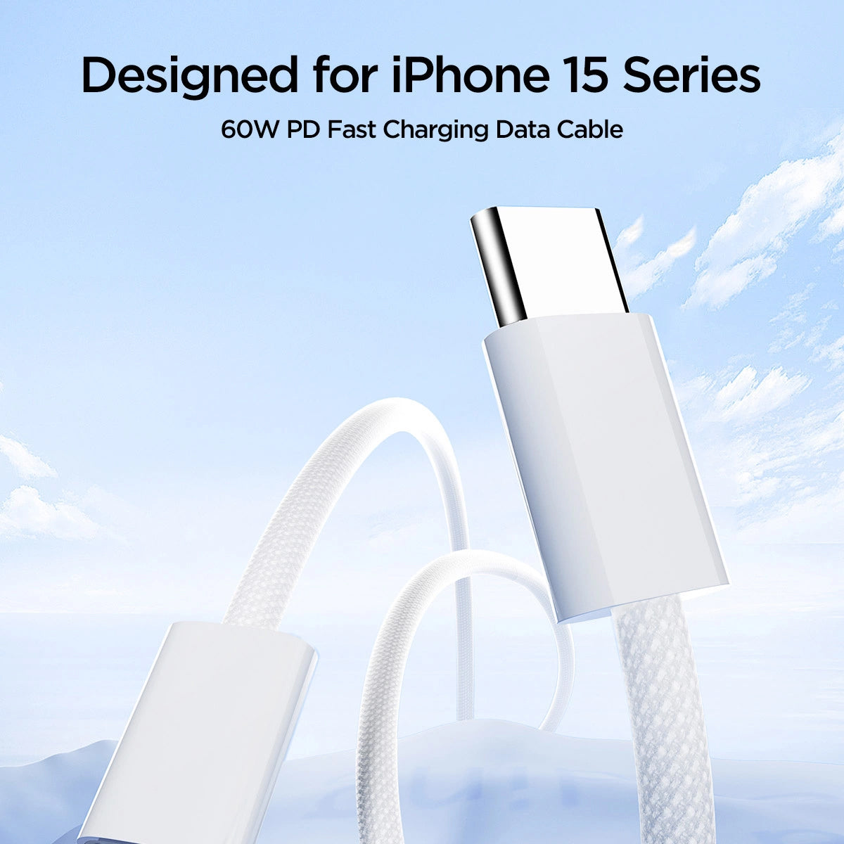 Cabo de carregamento e dados USB-C - USB-C Joyroom S-A45, 60W, 1m, branco