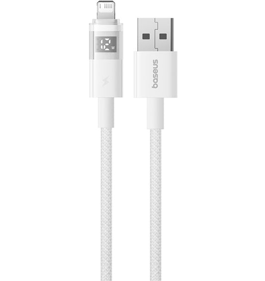 Cabo de Dados e Carregamento USB-A - Lightning Baseus Display 2, 18W, 1m, Branco P10382700211-00