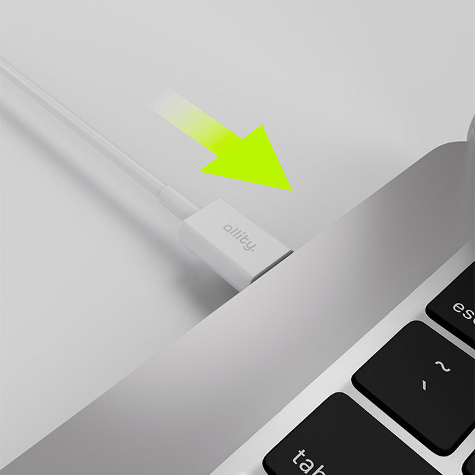 Cabo de Dados e Carregamento USB-C - USB-C Allity. AUC-03, 100W, 2m, Branco