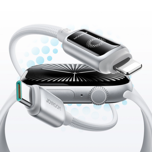 Cabo de Dados e Carregamento USB-C - Lightning Joyroom S-A55 StarFlight Display, 30W, 1.2m, Branco