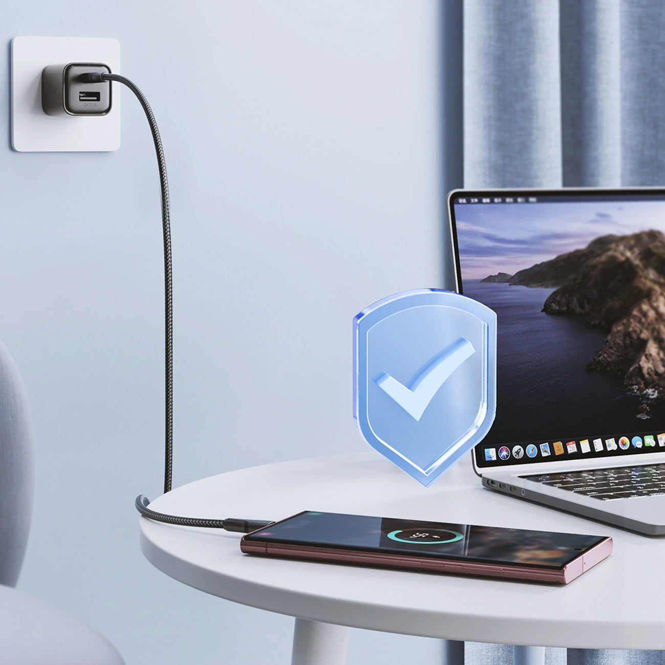 Cabo de Dados e Carregamento USB-C - USB-C Joyroom S-A11, 60W, 0.25m, Preto