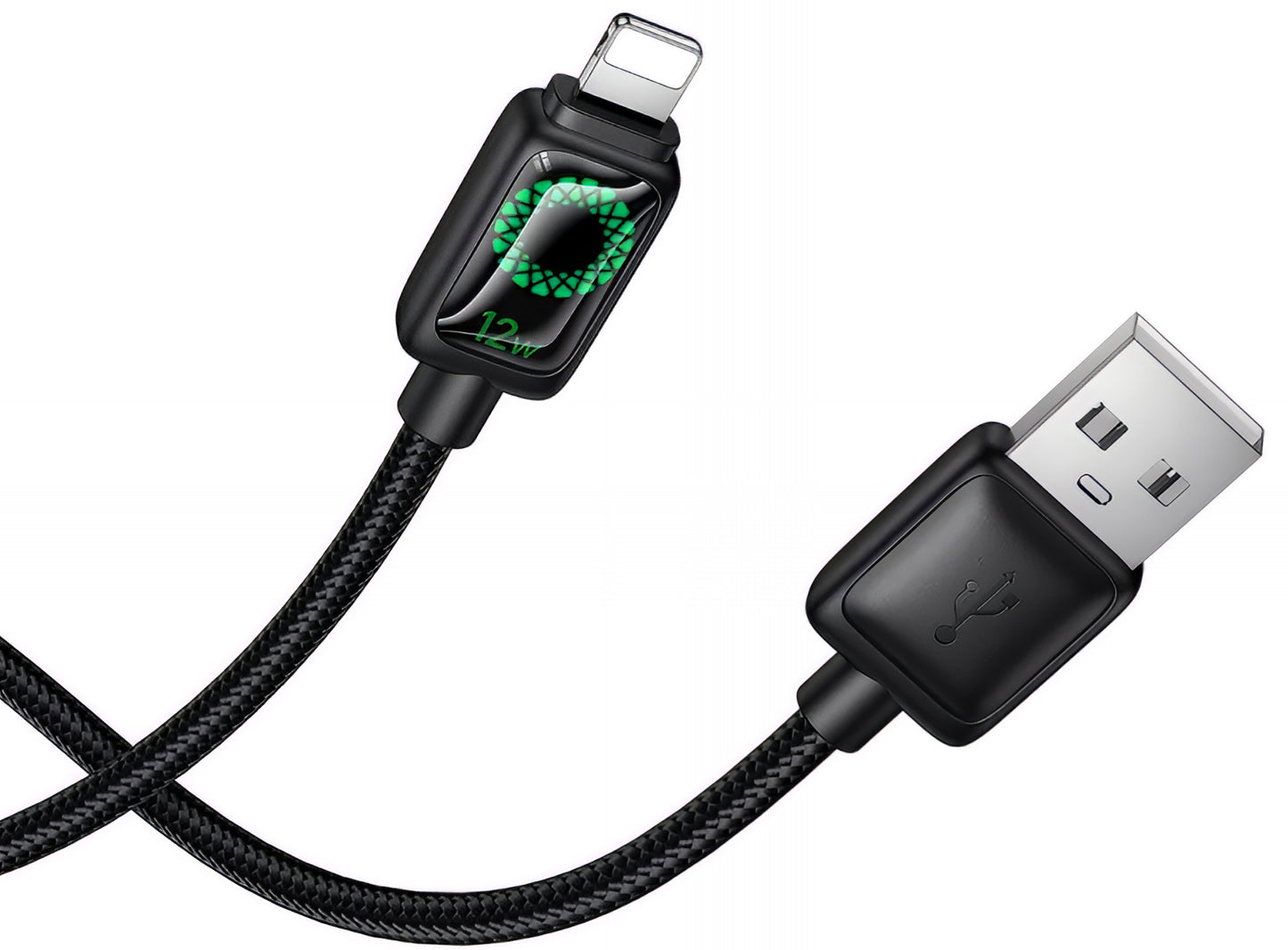 Cabo de Dados e Carregamento USB-A - Lightning HOCO U146, 12W, 1.2m, Preto