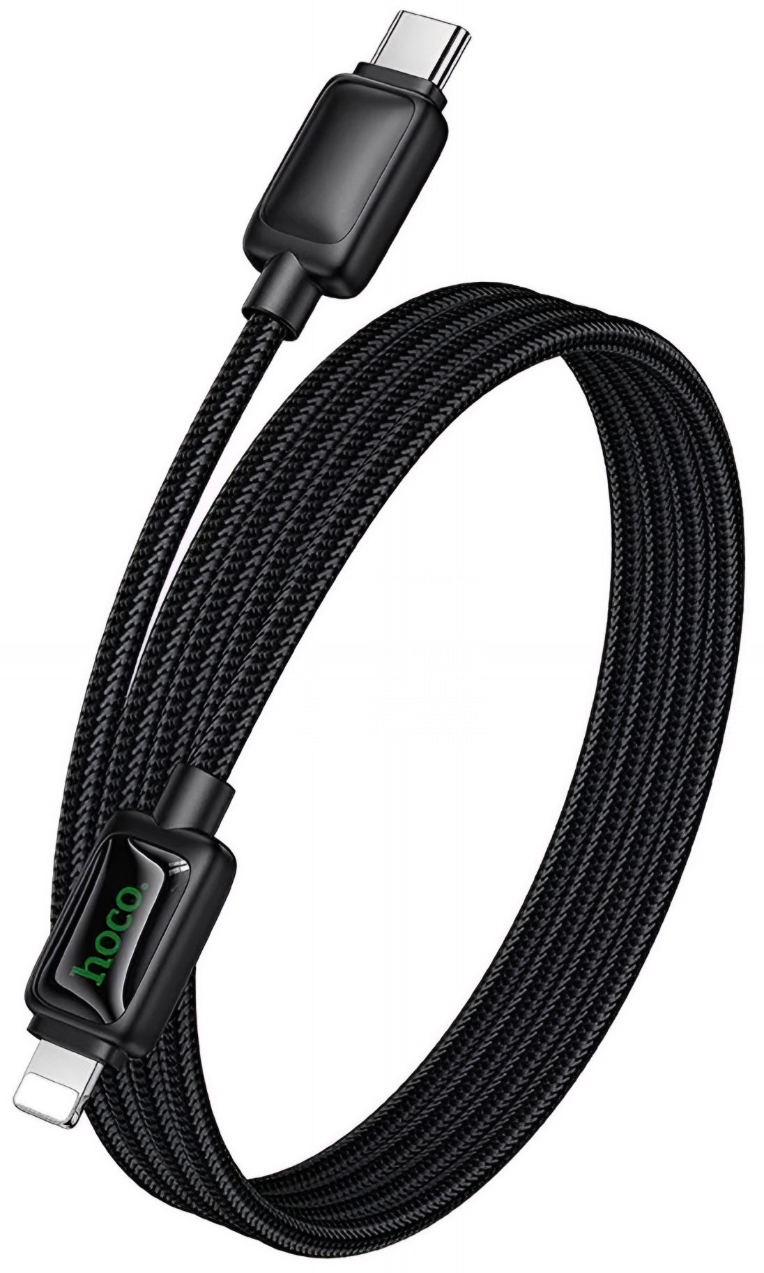 Cabo de Dados e Carregamento USB-C - Lightning HOCO U146, 30W, 1.2m, Preto