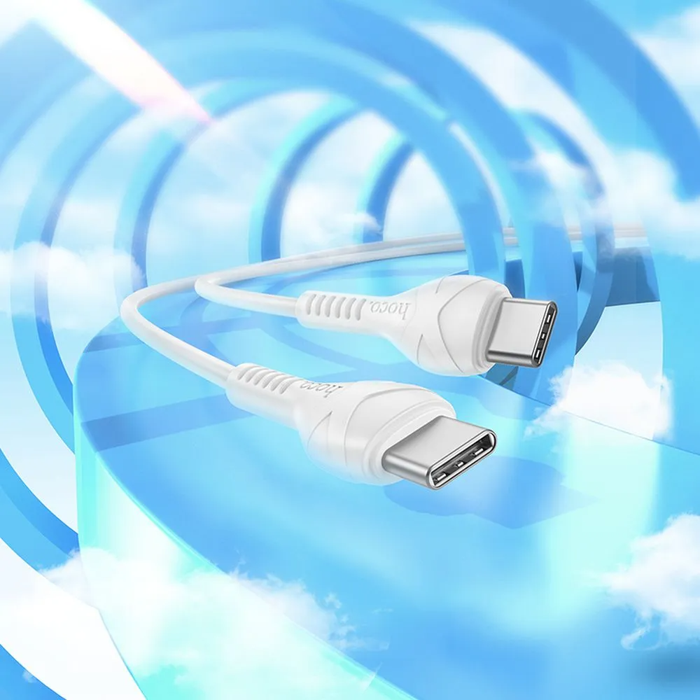 Cabo de Dados e Carregamento USB-C - USB-C HOCO X37, 60W, 1m, Branco