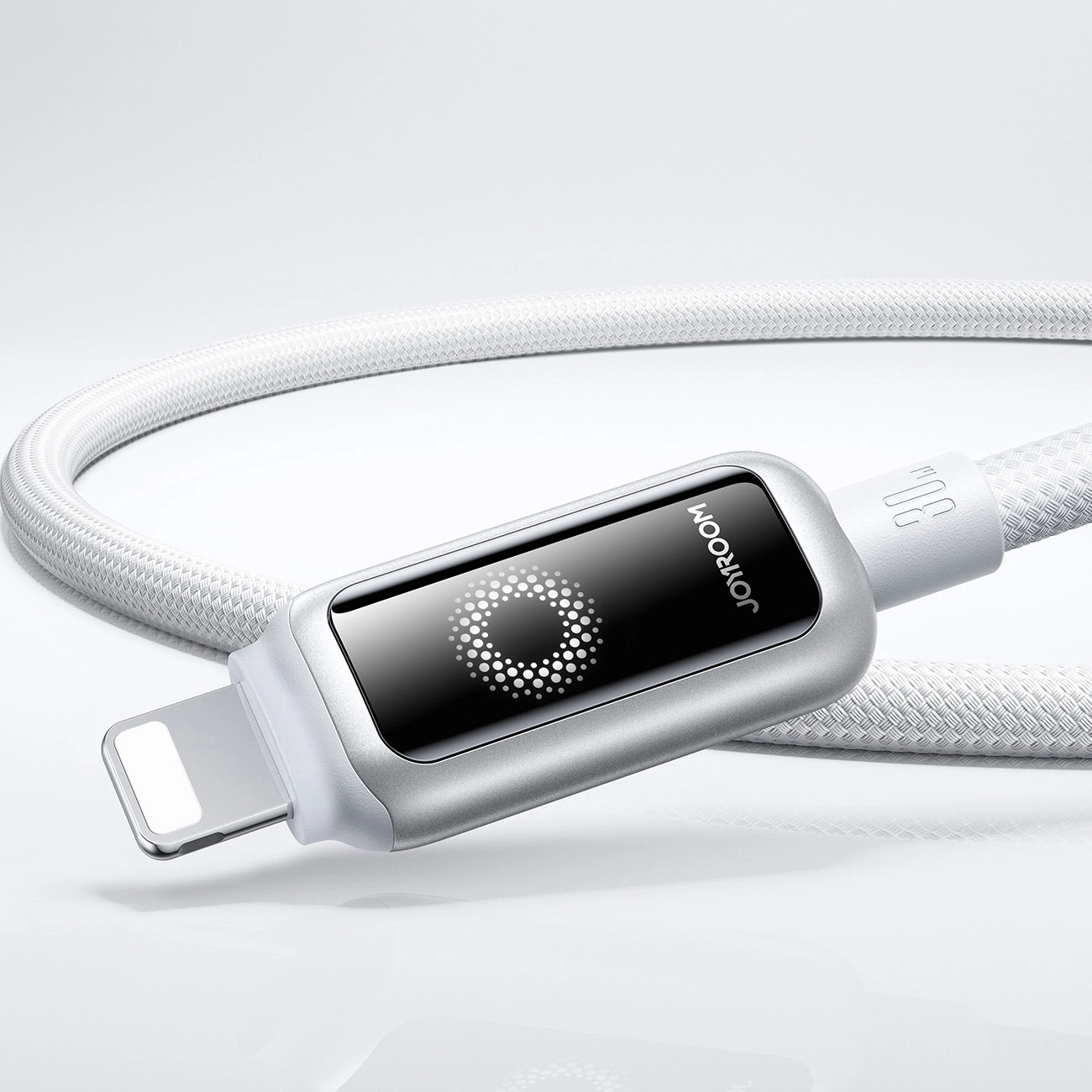 Cabo de Dados e Carregamento USB-C - Lightning Joyroom S-A55 StarFlight Display, 30W, 1.2m, Branco
