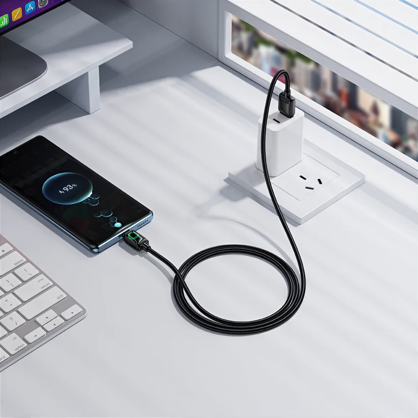 Cabo de Dados e Carregamento USB-A - USB-C HOCO U146, 36W, 1.2m, Preto