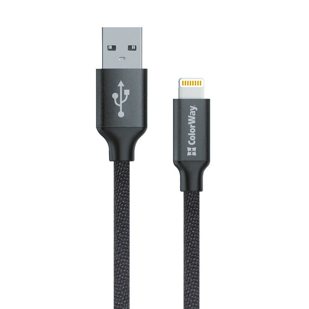 Cabo de Dados e Carregamento USB-A - Lightning ColorWay CW-CBUL004, 18W, 1m, Preto
